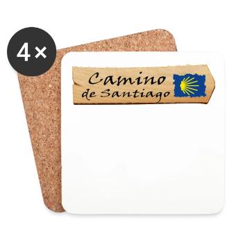 Chemin de Saint-Jacques - Dessous de verre (lot de 4) - blanc - Devant