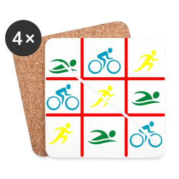 TRIATHLON SWIM BIKE RUN - Coasters (set of 4) - white - Front