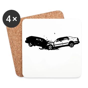 CAR CRASH WRECK - Coasters (set of 4) - white - Front