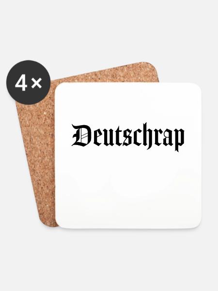 Deutsch Rap Rapper Deutschrap Hiphop Geschenk - Untersetzer (4er-Set) - Weiß