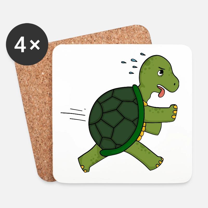 Schildkröte - Untersetzer (4er-Set) - Weiß