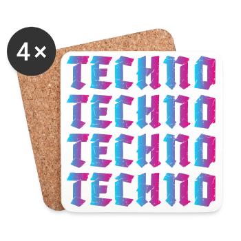 Techno Colorful - Coasters (set of 4) - white - Front