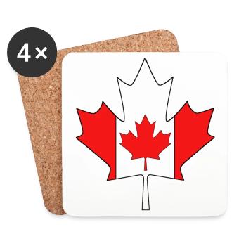 Canadian maple leaf - Coasters (set of 4) - white - Front
