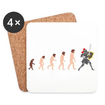 Ritter Human Evolution Funny Design Gift Idea - Coasters (set of 4) - white - Front