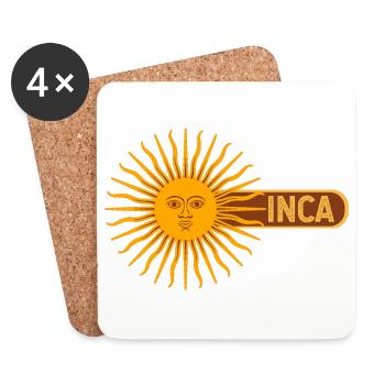 Inca Inca Inti Soleil Pérou Idée cadeau - Dessous de verre (lot de 4) - blanc - Devant
