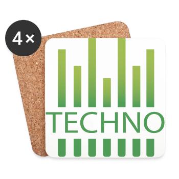 Techno Rave Liebe Musik Festivals Geschenk Trance - Untersetzer (4er-Set) - Weiß - Vorne