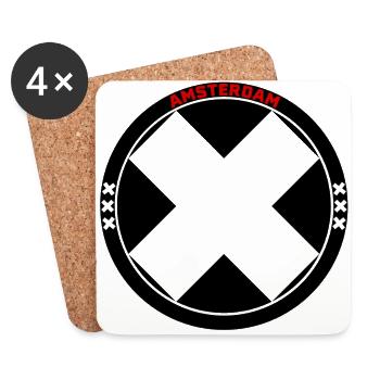 Amsterdam XXX - Coasters (set of 4) - white - Front