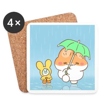 Japan Drawing - Coasters (set of 4) - white - Front