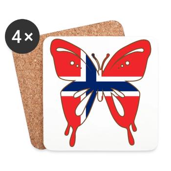 Schmetterling Norwegen Skandinavisches Geschenk - Untersetzer (4er-Set) - Weiß - Vorne