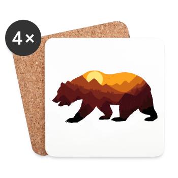Bär | Natur | Wildnis - Untersetzer (4er-Set) - Weiß - Vorne