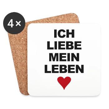 Ich liebe mein Leben - Untersetzer (4er-Set) - Weiß - Vorne