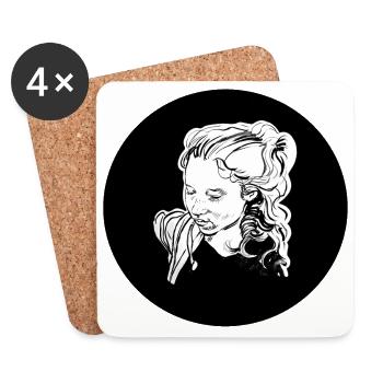 Girl in the center - Coasters (set of 4) - white - Front