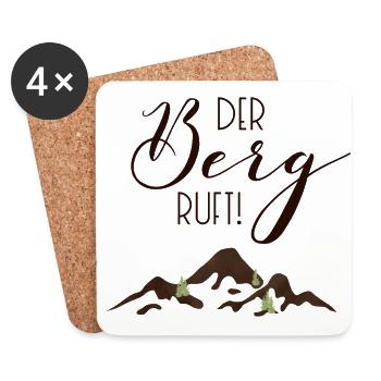 Der Berg ruft! - Untersetzer (4er-Set) - Weiß - Vorne