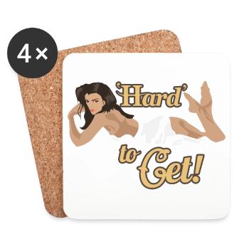 Aircraft Nose Art Hard To Get Geschenkidee - Untersetzer (4er-Set) - Weiß - Vorne