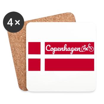 Bike Coopenhagen Denmark Bike City Gift Idea - Coasters (set of 4) - white - Front