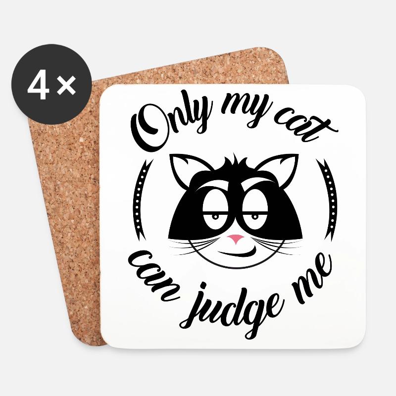 Nur meine Katze kann mich beurteilen - Untersetzer (4er-Set) - Weiß