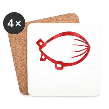 red zeppelin - Coasters (set of 4) - white - Front