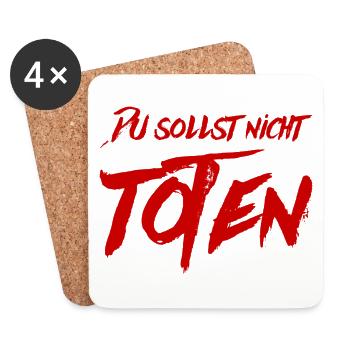 Du sollst nicht töten - Untersetzer (4er-Set) - Weiß - Vorne
