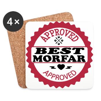 Approved best morfar - Untersetzer (4er-Set) - Weiß - Vorne