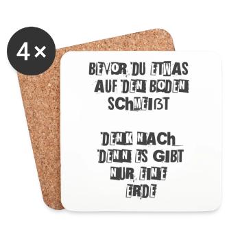Umwelt - Untersetzer (4er-Set) - Weiß - Vorne