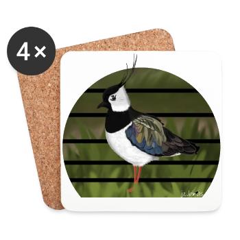 jz.birds Lapwing Bird Design - Coasters (set of 4) - white - Front