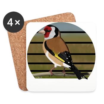 jz.bird's goldfinch bird design - Coasters (set of 4) - white - Front