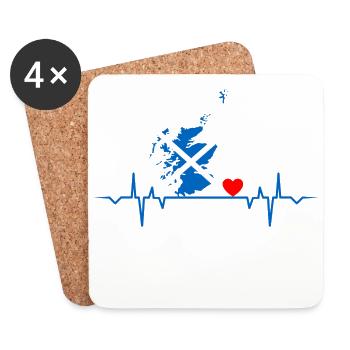 Scotland Country Heartbeat Patriot Love T-Shirt - Untersetzer (4er-Set) - Weiß - Vorne