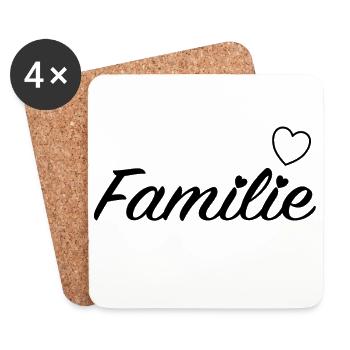 Familie - Untersetzer (4er-Set) - Weiß - Vorne
