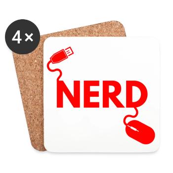 Informatik Nerd - Untersetzer (4er-Set) - Weiß - Vorne