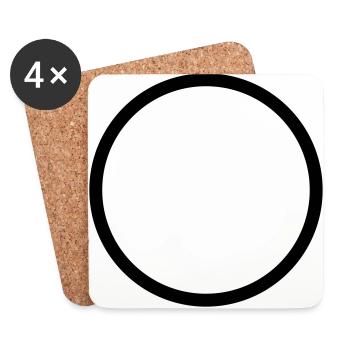 Cercle rond art forme famille crew team - Dessous de verre (lot de 4) - blanc - Devant