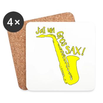 J'AI UN GROS SAX ! - Dessous de verre (lot de 4) - blanc - Devant