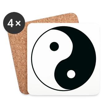 ying yang Black and white up and down - Coasters (set of 4) - white - Front