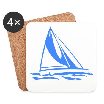 Segelboot - Untersetzer (4er-Set) - Weiß - Vorne