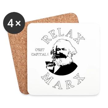 ENTSPANN DICH, MARX! - Untersetzer (4er-Set) - Weiß - Vorne