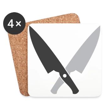 Crossed chefs knives - Coasters (set of 4) - white - Front