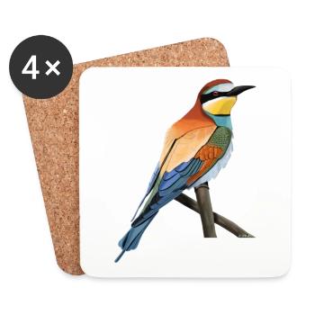 jz.birds bee-eater bird design - Coasters (set of 4) - white - Front