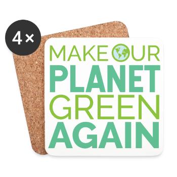 Fridays For Future Make Our Planet Green Again - Coasters (set of 4) - white - Front