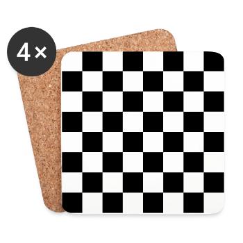 Chess , chessboard - Dessous de verre (lot de 4) - blanc - Devant