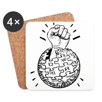 Wiki, Encyclopedia - Coasters (set of 4) - white - Front