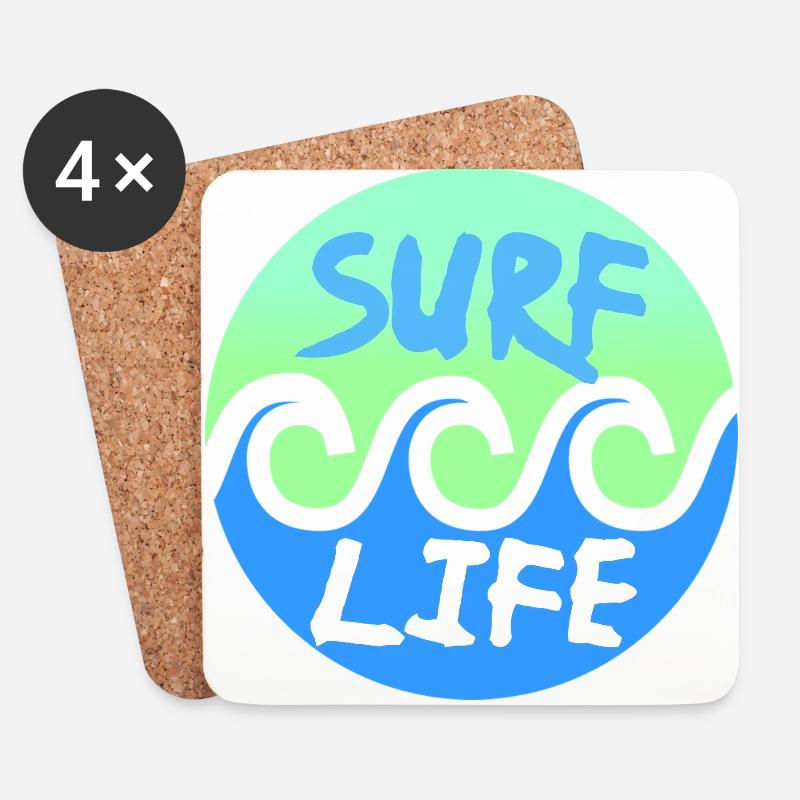 Surfen - Untersetzer (4er-Set) - Weiß