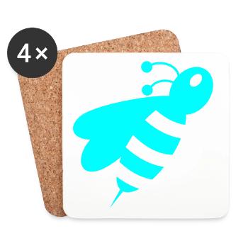 Abeille - Dessous de verre (lot de 4) - blanc - Devant