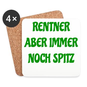 Rentner aber immer noch spitz - Untersetzer (4er-Set) - Weiß - Vorne