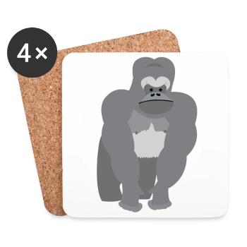 Great ape ridgeback Gorilla - Coasters (set of 4) - white - Front