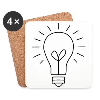 light bulb - Coasters (set of 4) - white - Front