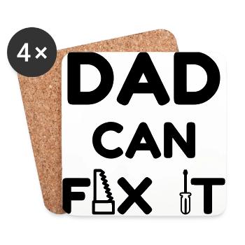 DIY - Do it yourself - Bricoalge - Handyman - Dad - Coasters (set of 4) - white - Front