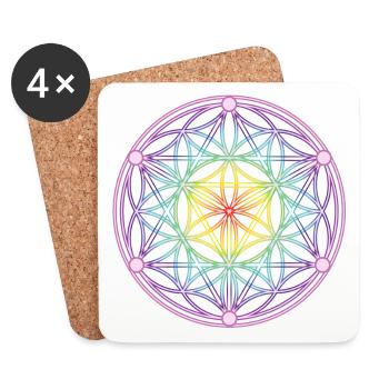 Same des Lebens & Tetrahedron - Untersetzer (4er-Set) - Weiß - Vorne