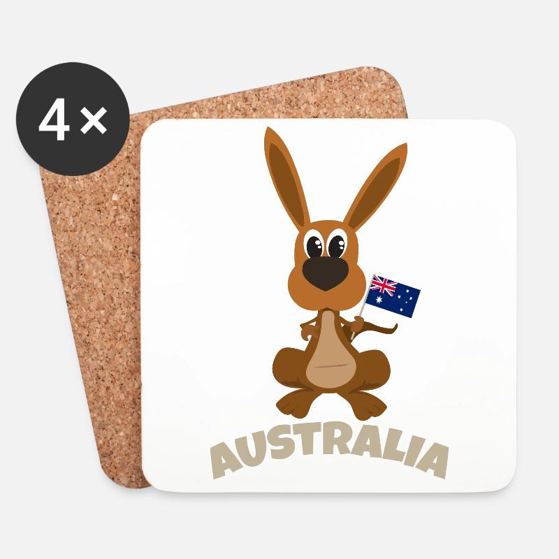 Australien Känguru Flagge Australiens Geschenkidee - Untersetzer (4er-Set) - Weiß