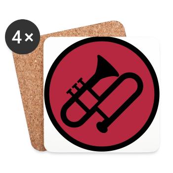 Trombone - Trombonist - Music - Musik - Posaune - Coasters (set of 4) - white - Front