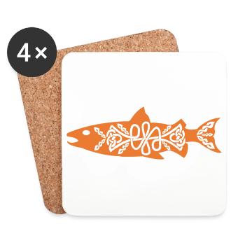 Keltisches Symbol Salmon Lachse Fisch Ozean GIft - Untersetzer (4er-Set) - Weiß - Vorne