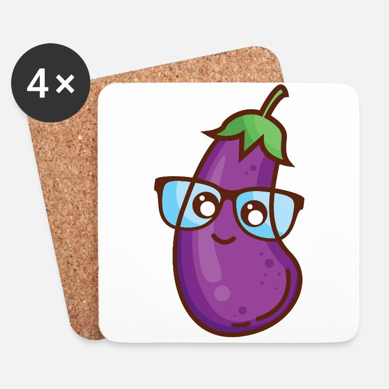 Guini Aubergini - Untersetzer (4er-Set) - Weiß